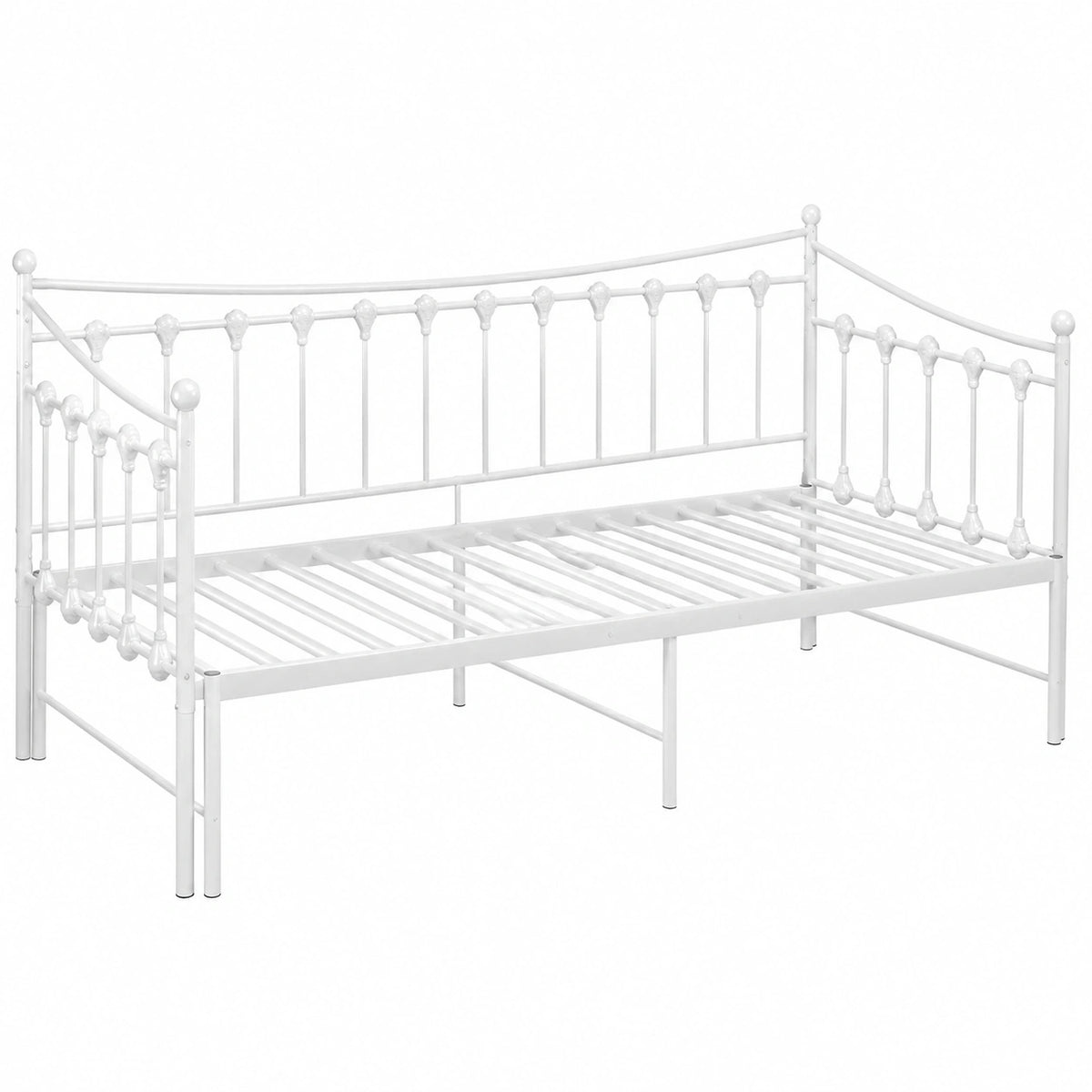 Struttura Divano Letto Estraibile in Metallo Bianco 90x200 cm