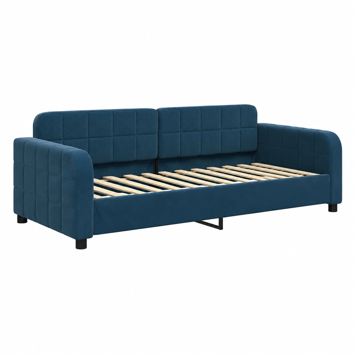 Divano Letto Moderno in Velluto 2 in 1, 90x200 cm, Con Struttura Robusta in Legno e Metallo