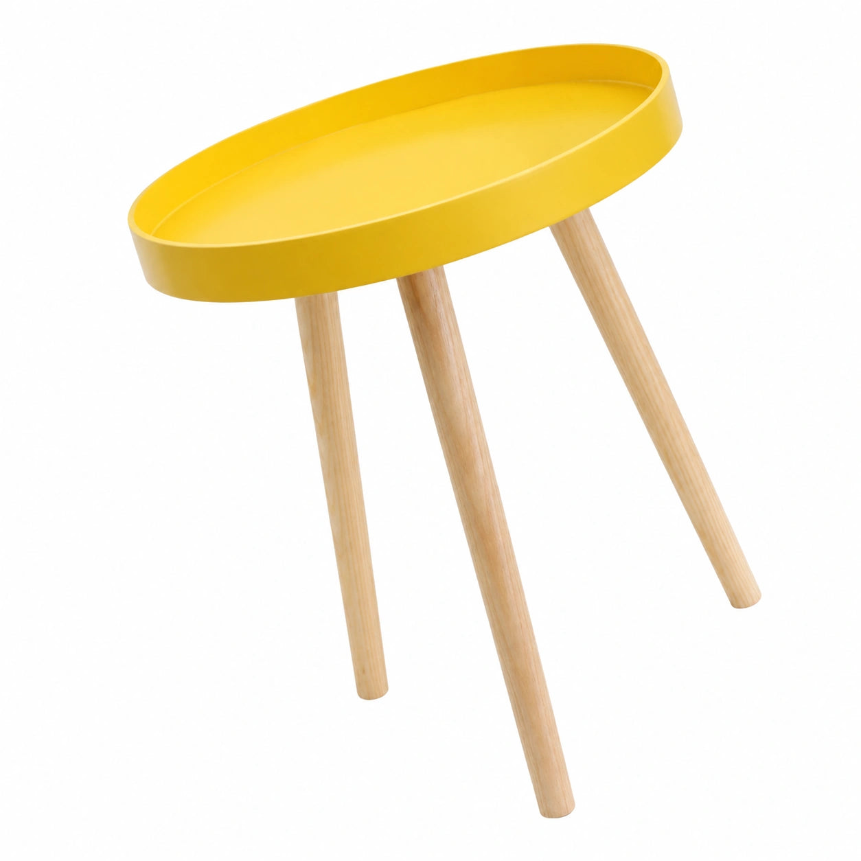 Tavolino rotondo nordico giallo per soggiorno e camera