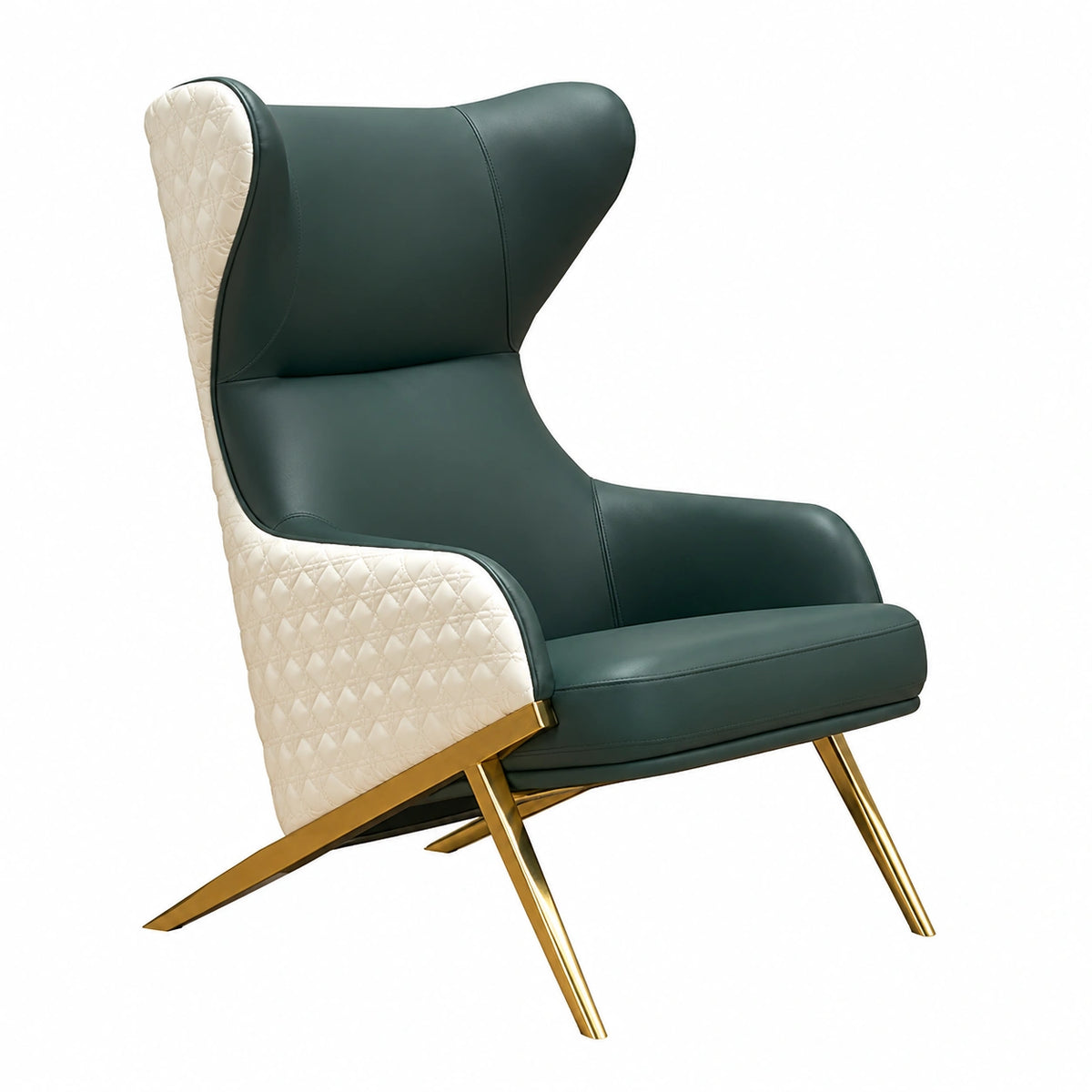 Poltrona in Spugna di Lusso Verde Scuro, Stile Nordico, Alta Resilienza, per Soggiorno e Hotel