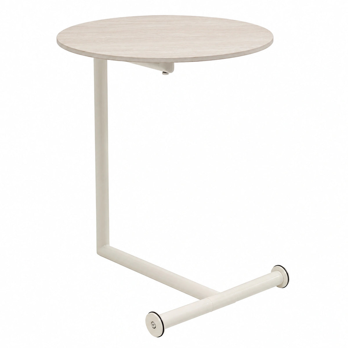 Tavolino da Caffè Rotondo Kare Design Diamentro 46 cm, Colore Greige, per Soggiorno e Camera da Letto