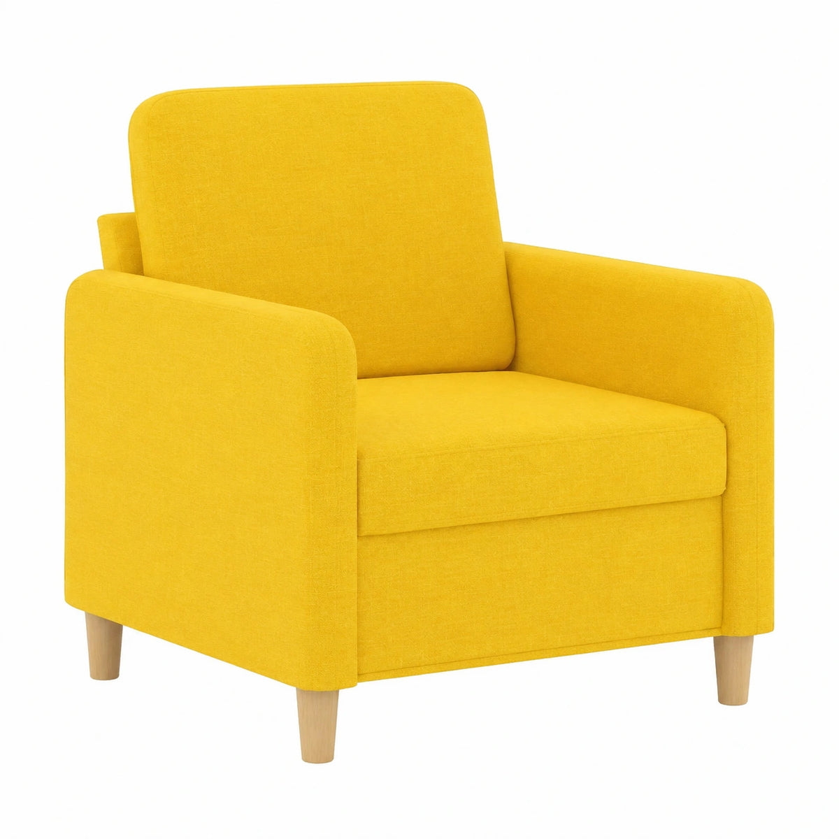 Poltrona moderna gialla in poliestere, 78x77x80 cm, struttura robusta fino a 110 kg