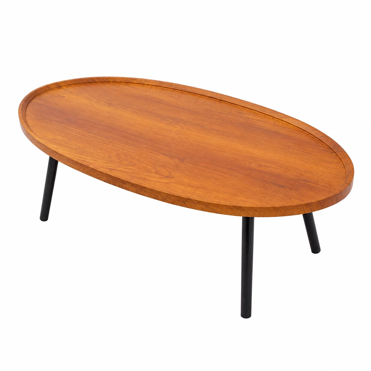 Tavolino ovale in legno di pino stile scandinavo 120x60x38 cm per soggiorno e ufficio